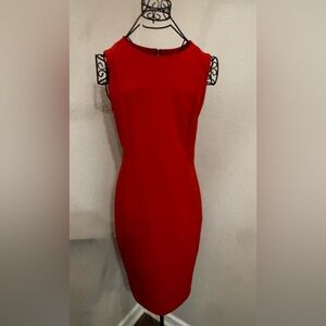 Calvin Klein Vibrant Orange Elegant Dress
